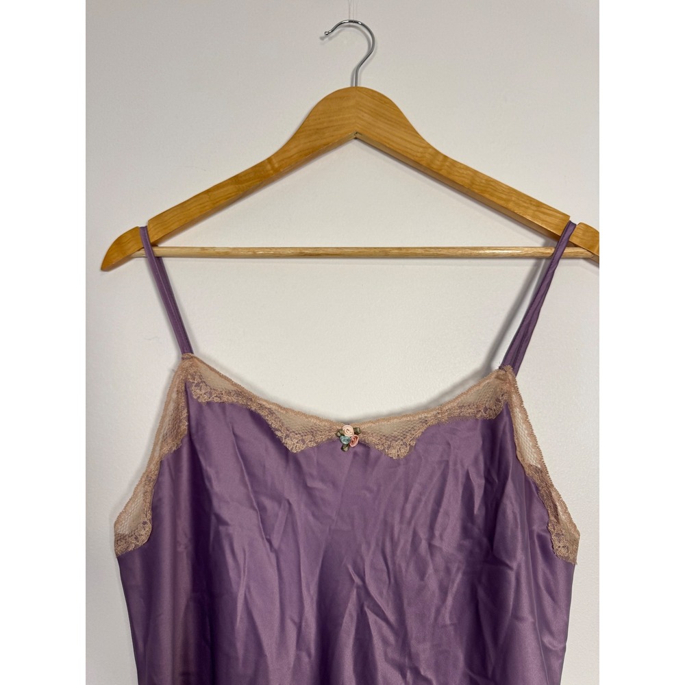 Coquette Bisou Bisou Michele Bohbot Satin Lace Chemise Women Medium Purple - Picture 8 of 9